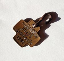 1937 Rabies Vaccinated Brass Dog Tag Lederle Laboratories Vaccine picture