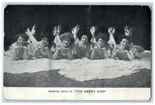 1908 Bathing Girls Green Bird Springfield Massachusetts Vintage Antique Postcard picture