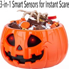 Animatronic Halloween Candy Bowl with Motion Sensor Skeleton Hand Instant Scare picture