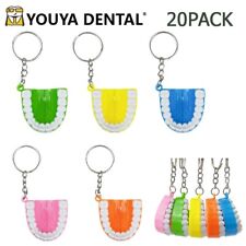 20pcs Tooth Shaped Keychain Portable Dental Model Upper Jaw Pendant KeyRing Gift picture