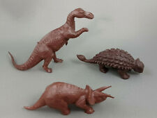 Marx Dinosaurs Vintage 1960s Prehistoric Playset Brown Plastic Figures Lot of 3 picture