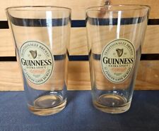 Set Of 2 Guinness Extra Stout Clear Glass Pint Drinking Glasses 5 3/4