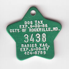 1985-87 CITY OF ROCKVILLE MARYLAND RABIES VACCINATED DOG TAX TAG #3438 picture