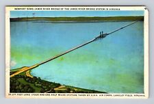 Langley Field VA-Virginia, Newport News, James River Bridge, Vintage Postcard picture