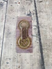 1989 Vintage Marlboro Brand Rafter M Brass & Leather Keychain - New in Package picture