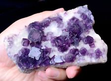 398g NEWLY DISCOVERED RARE PURPLE FLUORITE CRYSTAL CLUSTER MINERAL  SAMPLES picture