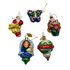 Mark Klaus Christmas Ornaments Lot of 5 Dated 2003 Santa Angel Butterfly Candy picture