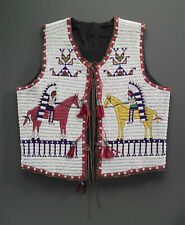 Old American Style Handmade Design Beaded Front Powwow Regalia Vest BV911 Size L picture