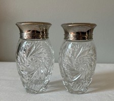Ralph Lauren Safari Climate Response Vanity Jars Pair Vintage Cut Glass 1989 picture