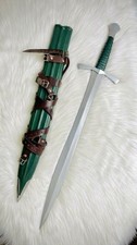 Handmade Carbon Steel Sword with Leather Scabbard Replica Cosplay Gift for Him picture