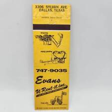 Vintage Matchbook Evans U-Rent-It Equipment Rental Dallas Texas picture