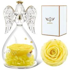 rolra Angel Rose Figurines Angel Gifts for Women, Preserved Flower Rose Glass... picture