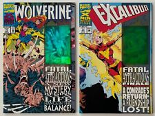 Wolverine 75 / Excalibur 71 Hologram Covers Lot of 2 Marvel Comics 1993 VF/NM picture