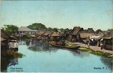 PC PHILIPPINES, MANILA, NIPA SHACKS, Vintage Postcard (b39135) picture
