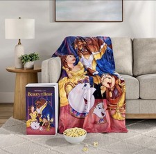 Disney Beauty And The Beast VHS Box Throw Blanket 50" × 70" New picture