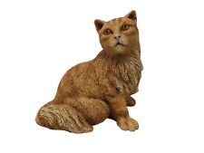 Vintage Marty Sculpture Co. Sitting Tabby Cat Orange Stoneware Pet Figurine picture