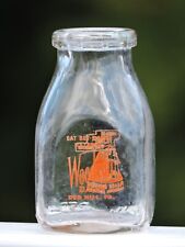 WOODSON DAIRY RED HILL, PA., Pyro Glaze Half Pint Montgomery County Dairy Bottle picture