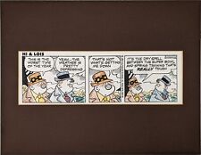 ✨ DIK BROWNE HI & LOIS DAILY COMIC STRIP PAGE ART 2/21/89 Football Framed picture