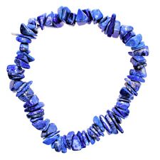 Premium CHARGED Lapis Lazuli Crystal Chip Stretchy Bracelet + Selenite Charger picture