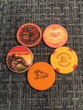 Lot Of (5) Casino Chips from Various Locations Horse Racing Special picture