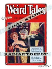 Tin Sign 1930 Weird Tales Brain Thief Horror man cave kitchen picture