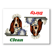 BASSET HOUND Clean Dirty DISHWASHER MAGNET No 1 DOG picture