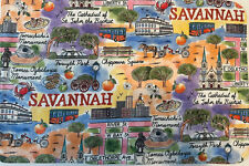 Savannah Georgia Placemats Washable Colorful Southern  Cotton Reversible New picture