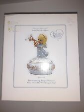 2009 Precious Moments Hark the Herald Angel Music Box Angel & Trumpet picture