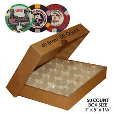 50 Direct-Fit Airtight 40.6mm Capsule Holders For CASINO or POKER Chips with BOX picture