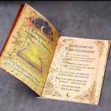Witchcraft Grimoire 77 Pages Book of Shadows Kit with Moon Phases Herbal Lore... picture