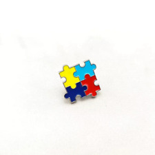 Autism Handshake Awareness Puzzle Piece Enamel Pin FREE USA SHIPPING SHIPS FROM picture
