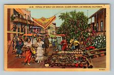 Los Angeles CA, Olvera Street, California Vintage Postcard picture