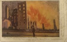 Flames Following Earthquake Shock On Market Street Real Painting Postcard, 1907 picture