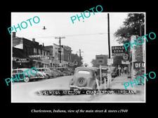 OLD 6 X 4 HISTORIC PHOTO OF CHARLESTOWN INDIANA THE MAIN STREET & STORES 1940 2 picture