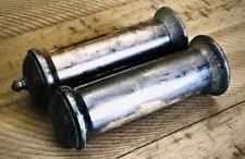 Antique Italian Rustic Natural Aged Silver Plated Salt Shaker and Pepper Grinder picture