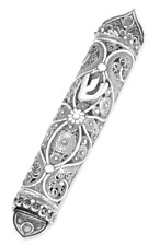 Vintage Traditional Art Handcrafted Sterling Silver 925 Mezuzah Case 17gr Use picture
