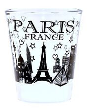PARIS FRANCE BLACK LANDMARKS COLLAGE SHOT GLASS SHOTGLASS picture