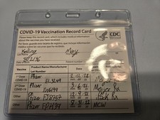 Vintage CDC COVID-19 Pfizer Vaccination 'Named' Card in Original Plastic Holder  picture