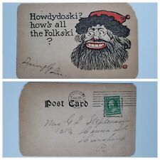 1908 Atlantic City USA Postcard Howdydoski Folkski Vintage Posted  picture