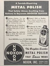 Noxon Metal Polish Ozone Park NY Shines Buttons Bayonets Vintage Print Ad 1944 picture