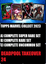 ⭐TOPPS MARVEL COLLECT DEADPOOL TAKEOVER 24 FULL SUPER RARE/ RARE/ UC SETS⭐ picture