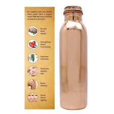 Pure Copper Water Bottle For Ayurveda Health Benefits Leak Proof Pack of 2 picture