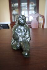 Inuit Stone Handmade Statue Breastfeeding Mother and Child 6.5