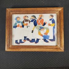 Rie Munoz 1992 Coffee Break Card Reproduced From Water Base Painting Framed picture