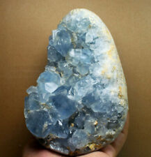 5.3lb Top Grade Gorgeous Sky Blue Celestite Egg Geode Rough Reiki Crystal picture
