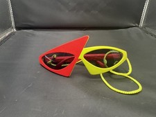 Vtg Pizza Hut Back to the Future Movie Collab 80's Assymetrical Sunglasses Neon picture