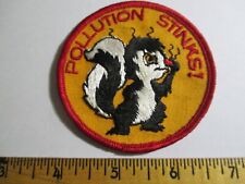 Pollution Stinks Vintage Patch Smog Smoke Stench Haze Fumes NOS 60's picture