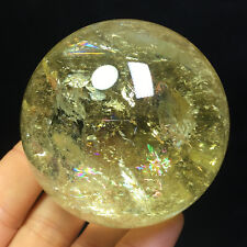 225g Natural Citrine Quartz Sphere Crystal Energy Ball Reiki Healing Gem Decor picture