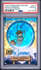 2025 Topps Chrome SpongeBob Sapphire Doug Lawrence Plankton Auto PSA 10 picture