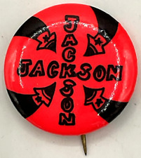 Scarce 1976 Henry Scoop Jackson Campaign Pinback Button Neon Arrows 1” Democrat picture